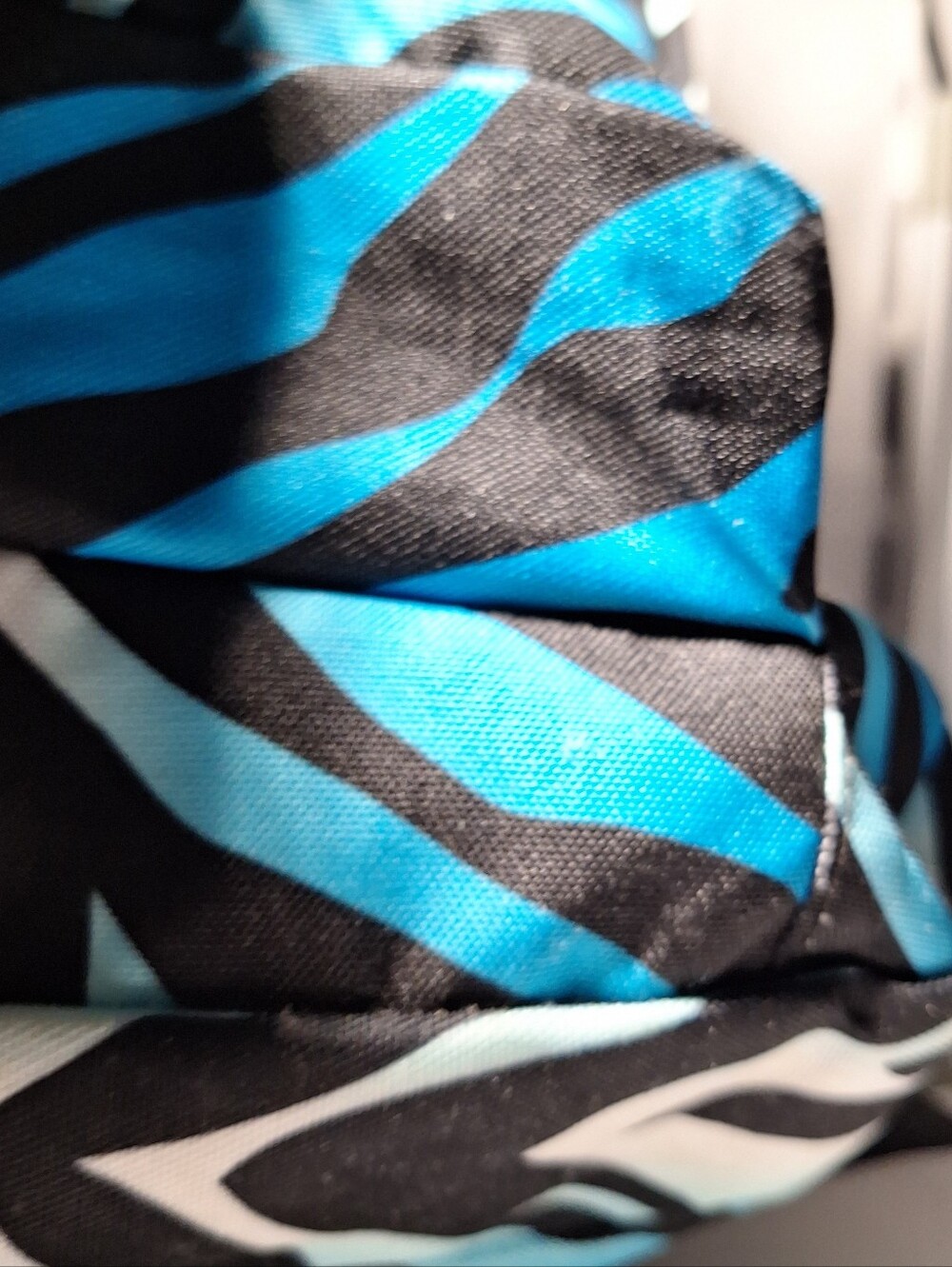 Jansport Backpack, Zebra Stripes, Black & Blue & White w/Blue Accents - Picture 7 of 15